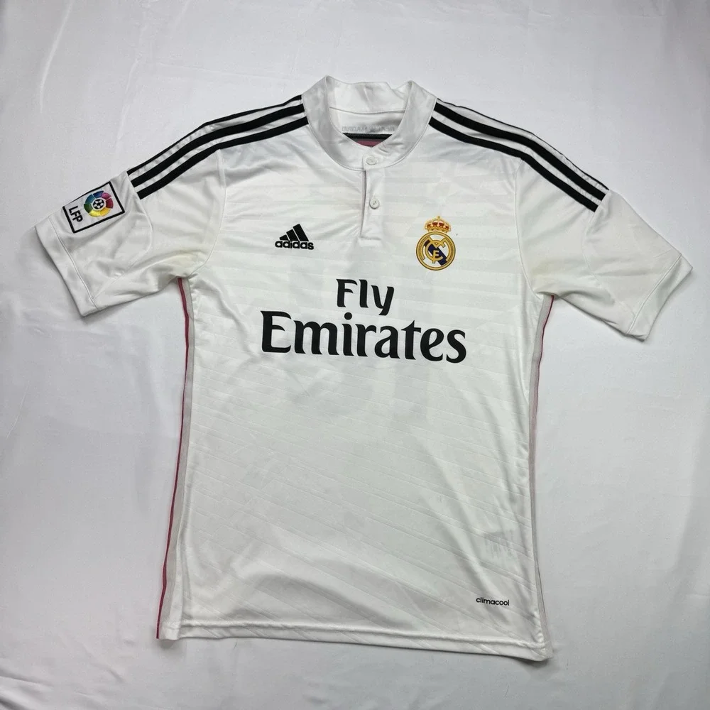 Real Madrid Adidas Soccer Jersey Mens Small White Fly Emirates Football Shirt 10